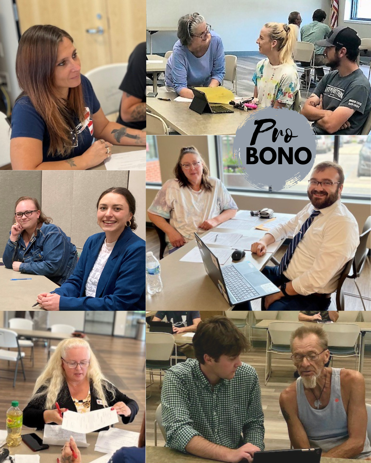 collage of pro bono volunteers