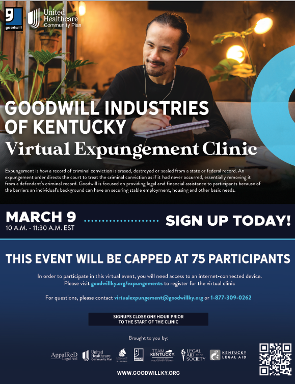 Goodwill flyer advertising expungement clinic