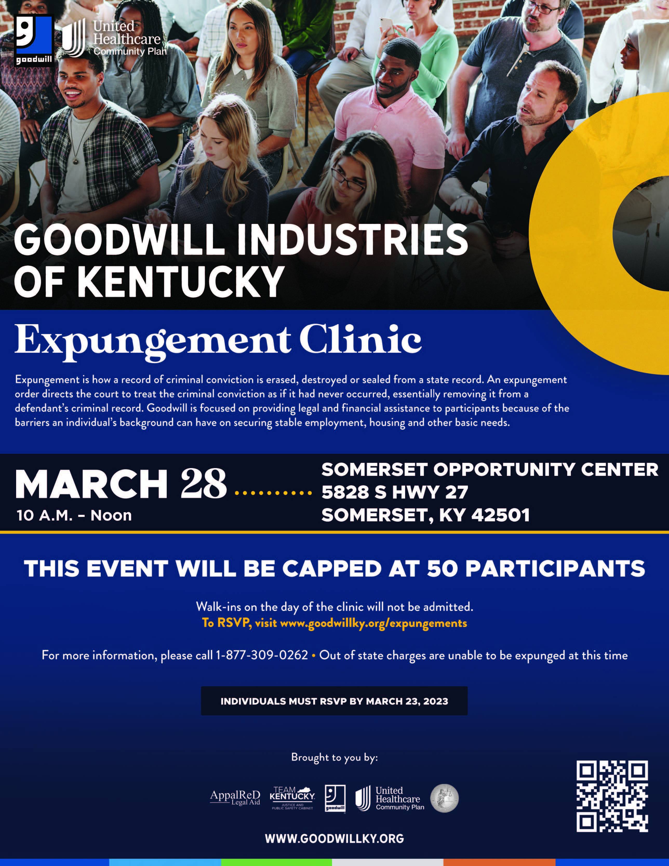 Flyer for expungement clinic